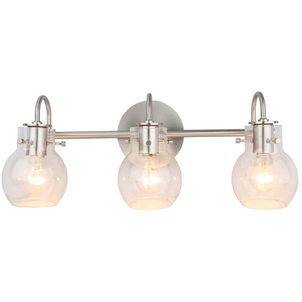3-Light Brushed Nickel Vanity Lighting