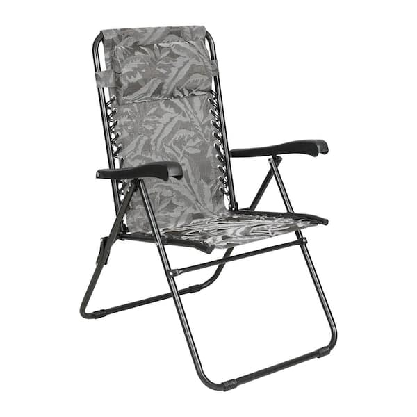 BLISS HAMMOCKS 26 in. W Platinum Flower Sling Outdoor Recliner Chair with Pillow