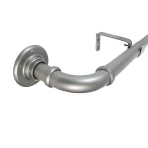Room Darkening 72 in. - 144 in. Adjustable Curtain Rod 1 in. in Pewter with Finial