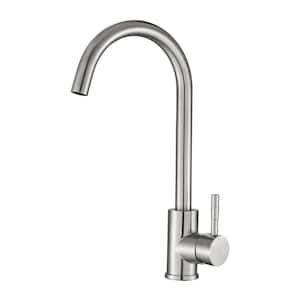1.8 GPM High Arc Single Handle Deck Mount Standard Kitchen Faucet in Brushed Nickel