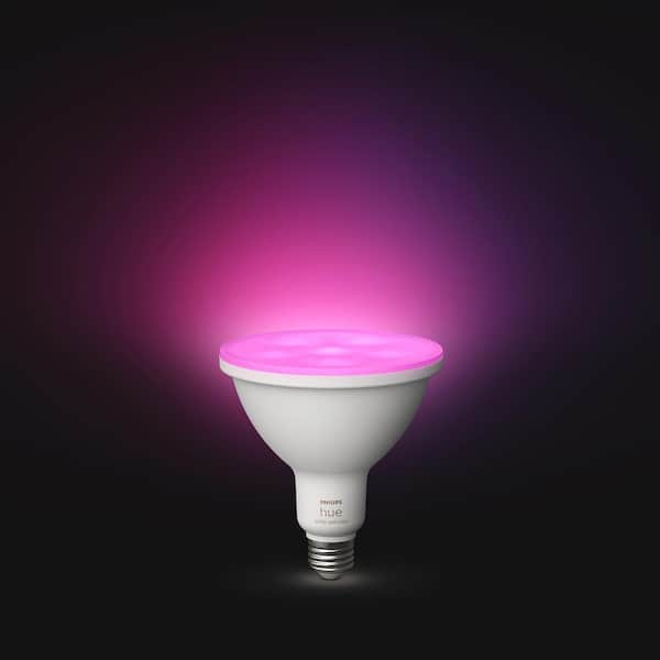 Hue 100-Watt Equivalent PAR38 Smart Waterproof Color Changing Light Bulb (1-Pack) 577262 - The Home Depot