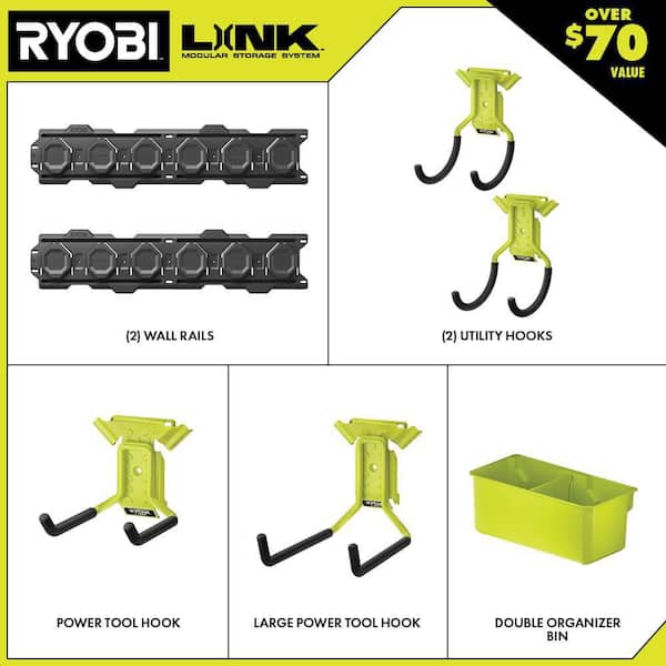 LINK 7-Piece Wall Storage Kit with Wall Mounted Small Parts Organizer