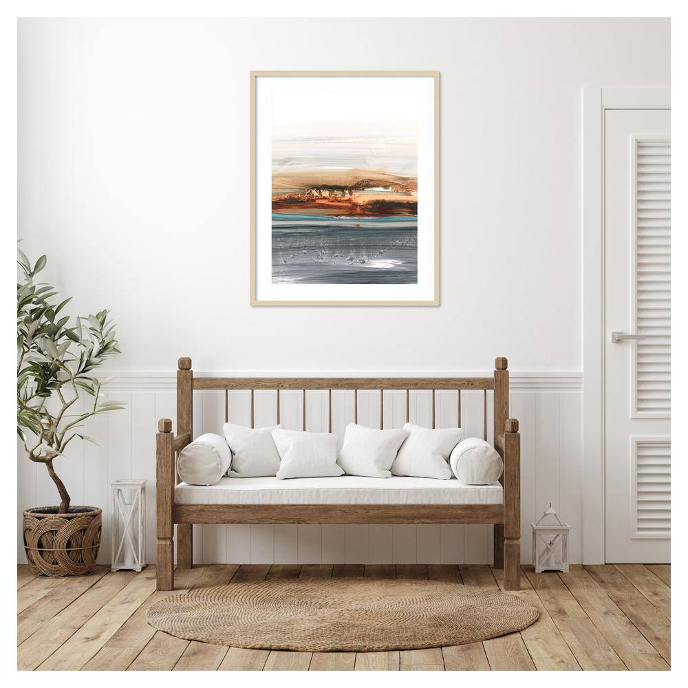 Sienna Dunes II 33"x41" Natural Framed Abstract Wall Art