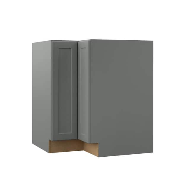 Hampton Bay Designer Series Melvern Storm Gray Shaker Assembled EZ Reach Corner Base Kitchen Cabinet (33x34x20.25 in.)