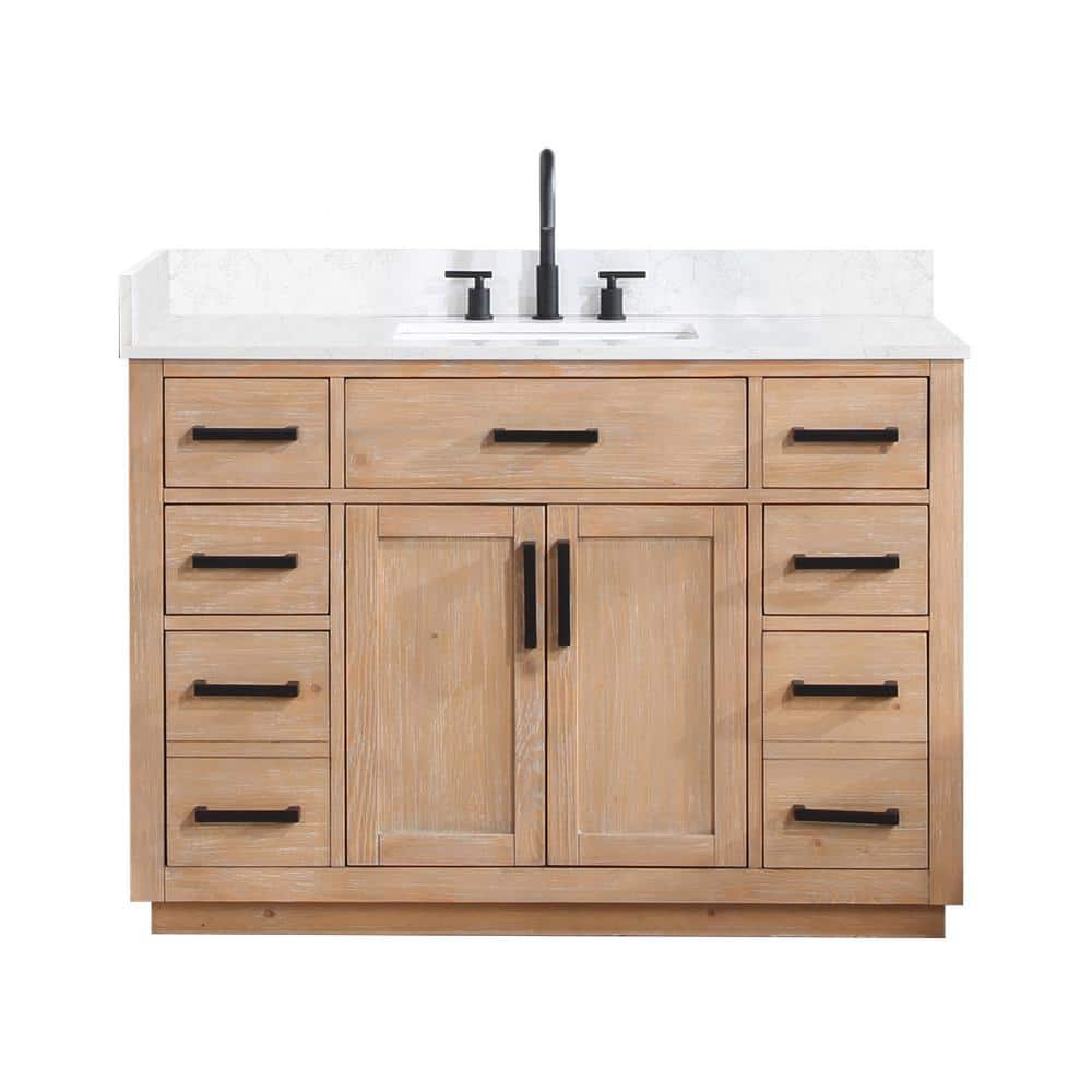 Altair Gavino 48 in. W x 22 in. D x 34 in. H Bath Vanity in Light Brown ...