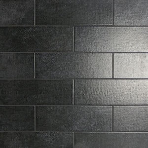 Piston Camp Black 4 in. x 12 in. Matte Ceramic Wall Tile (10.97 sq. ft./Case)