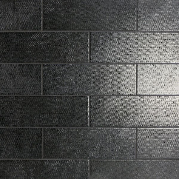 Ivy Hill Tile Piston Camp Black 4 in. x 12 in. Matte Ceramic Wall Tile (10.97 sq. ft./Case) Ivy Hill Tile Piston Camp Black 4 in. x 12 in. Matte Ceramic Wall Tile (10.97 sq. ft./Case)