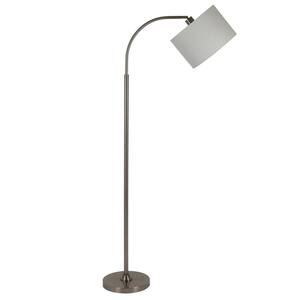 Asher 60 in. Brushed Steel Floor Lamp with Shade