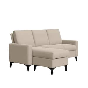 Matthew 76 in. Square Arm Polyester Modern Rectangle Sectional Beige