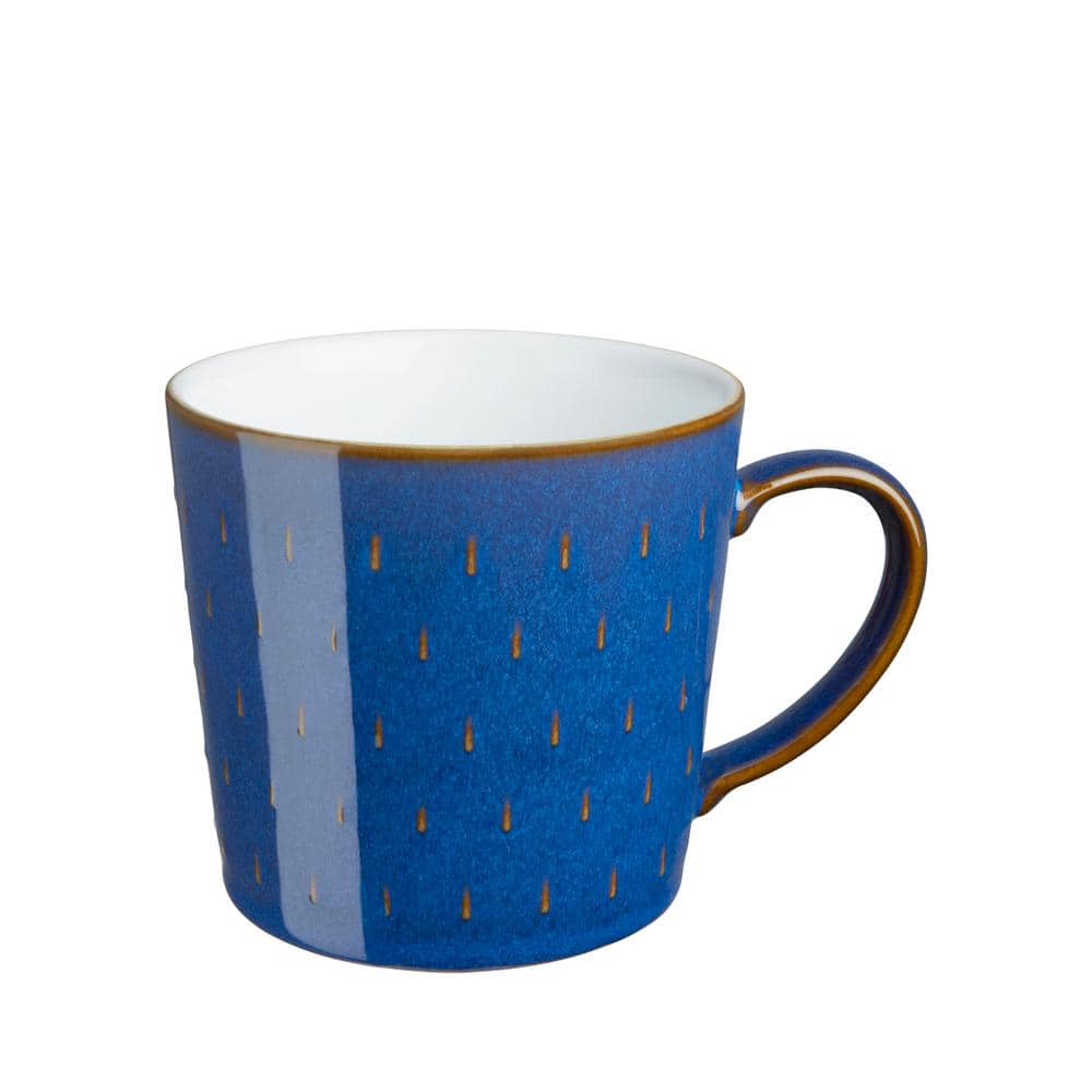 COBALT BLUE GLASS COFFEE MUG CUP LARGE HEAVY 3.5x4.25”