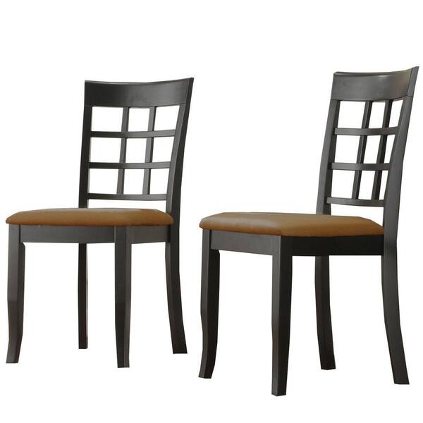 HomeSullivan Lattice Black Dining Chairs (Set of 2) - DISCONTINUED