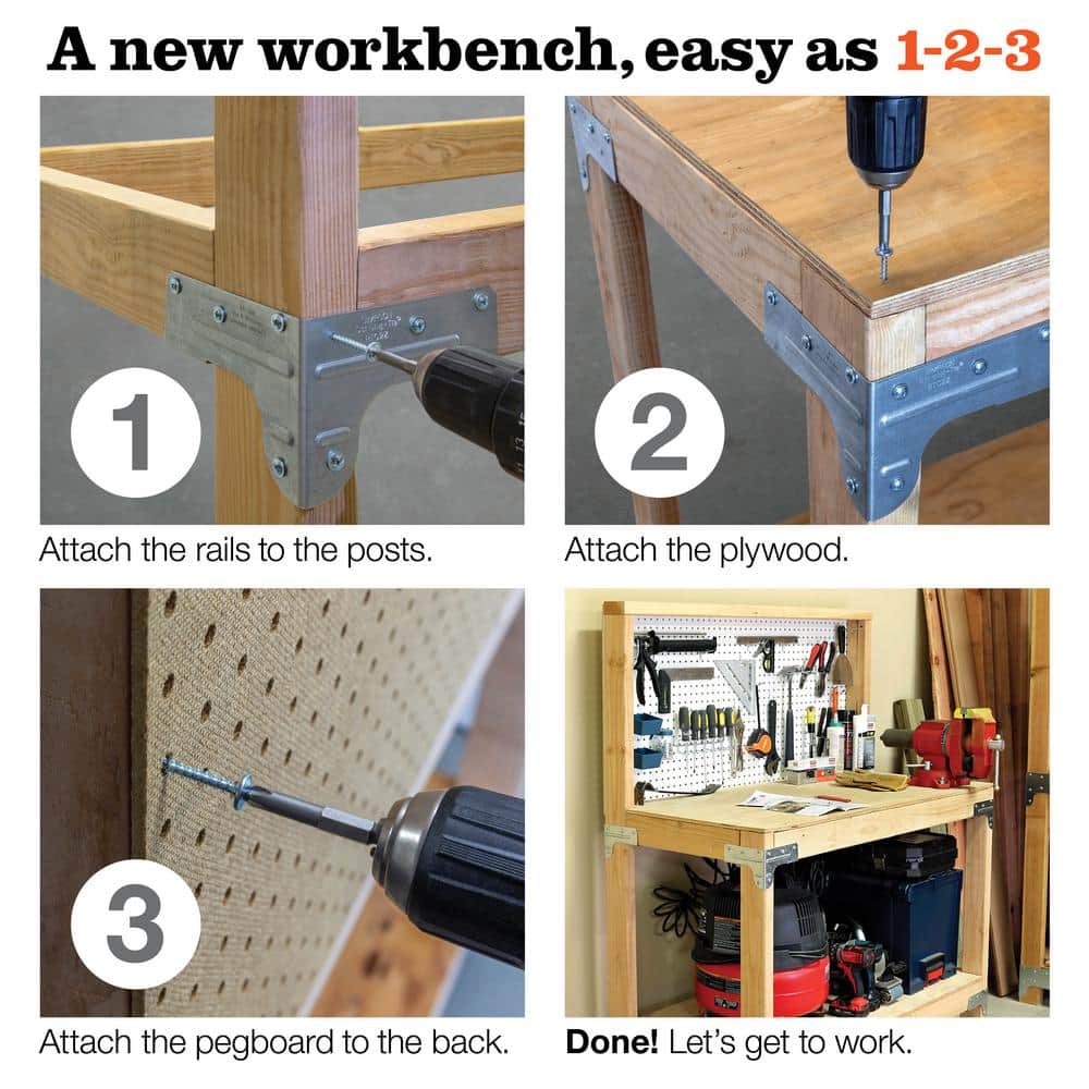 Simpson Galvanized Steel Workbench and Shelving Hardware Kit