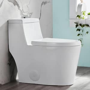Prism 1-Piece 0.8/1.28 GPF Dual Flush Elongated Toilet in White, Seat Included