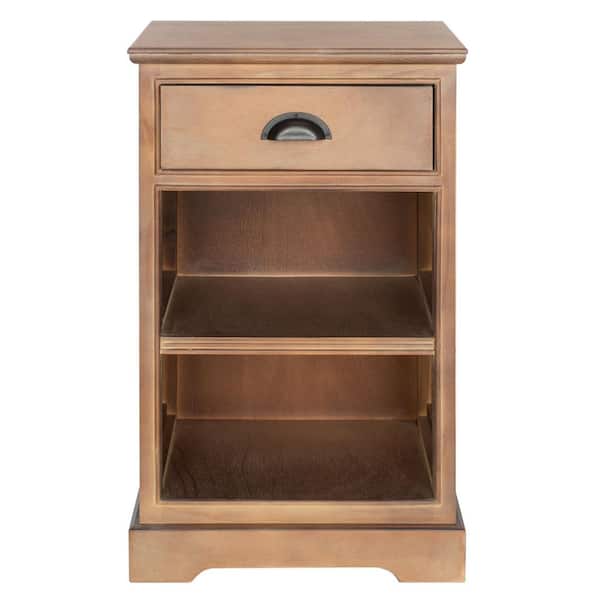 SAFAVIEH Griffin Washed Natural Pine Storage End Table