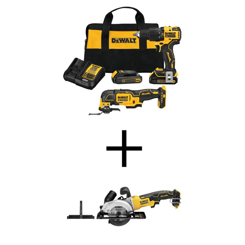 Dewalt Atomic 20v Max Lithium Ion Cordless Brushless 2 Tool Combo Kit With Atomic 20v 45 In 7857