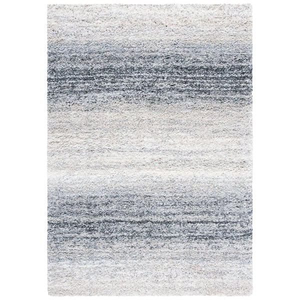 Fontana Shag 10 ft. x 14 ft. Ivory/Gray Gradient Area Rug