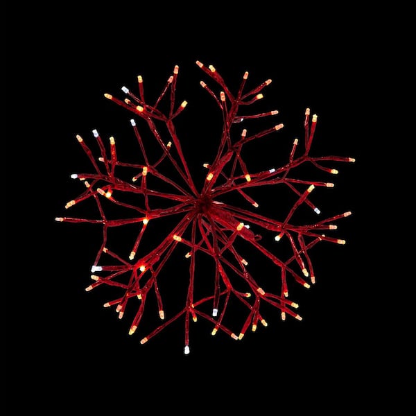 Contemporary Home Living 16 Red and White Snowflake Print Large Ornament  Storage 