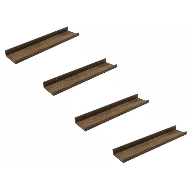 Unbranded 24 in. W x 5 in. D Dark Brown Floating Shelves Decorative Wall Shelf