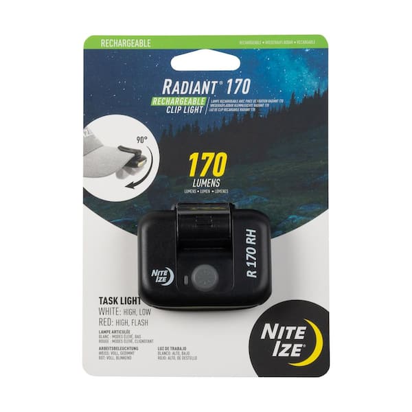 Nite Ize Radiant 170 Rechargeable Clip Light, Black