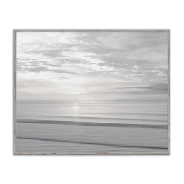 Stupell Industries Soft Serene Beach Reflection by Maggie Olsen Gray Framed Nature Giclee Art Print 24 in. x 30 in.