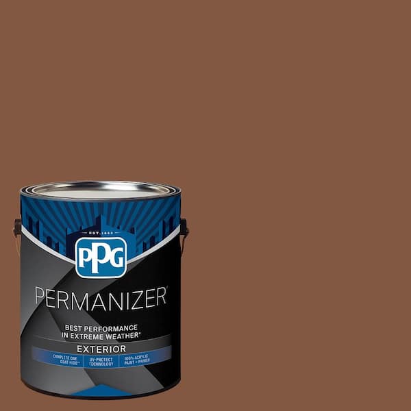 PERMANIZER 1 gal. PPG16-23 Tampico Brown Satin Exterior Paint  PPG16-23PZ-1SA - The Home Depot