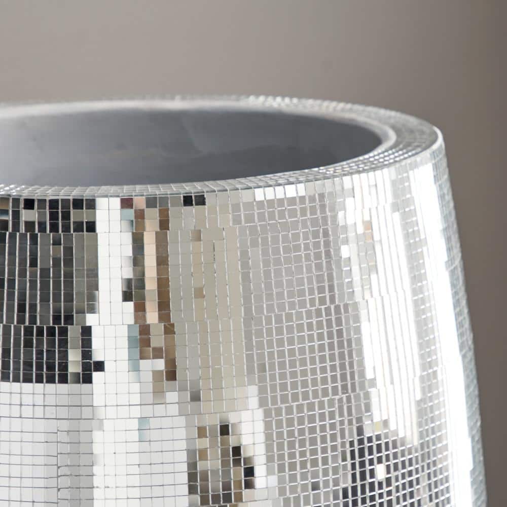 Elegant Silver Ceramic Mosaic Floor Vase 16"x51"