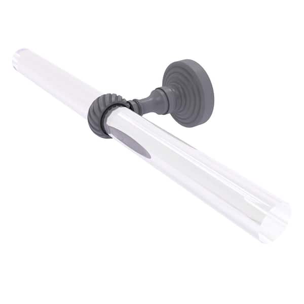 Allied Brass Pacific Grove Collection 13 in. Wall Mounted 2 Arm Guest Towel Holder with Twisted Accents in Matte Gray