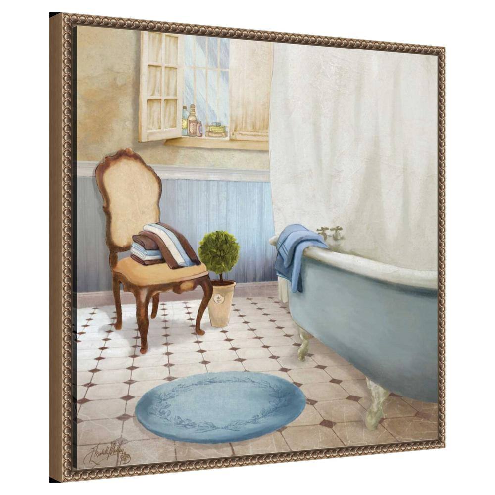 Antique French Provincial Beaded Framed Canvas Wall Art