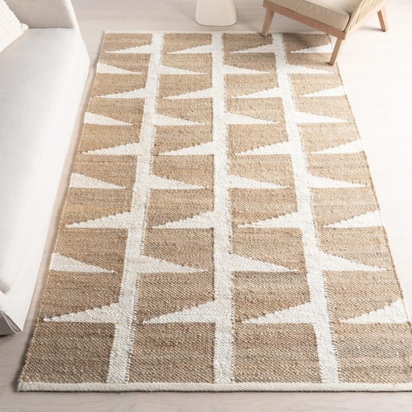 Manon Geometric Natural 5 ft. x 8 ft. Indoor Area Rug