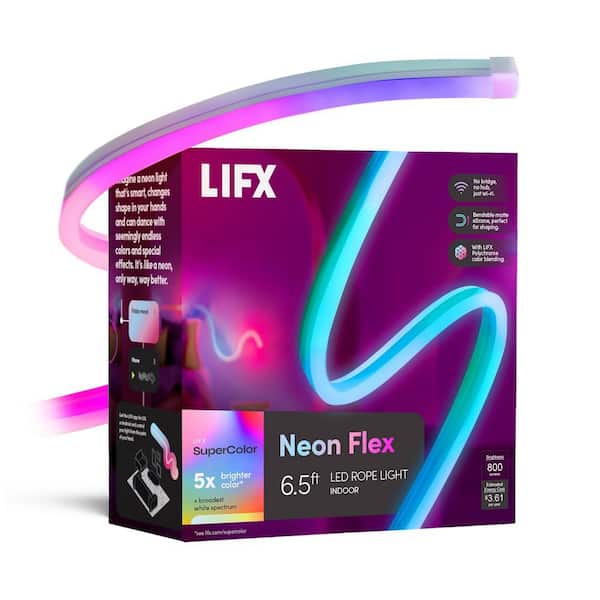 LIFX 6.5 ft. Smart Multi-Color RGBW Wi-Fi Plug-In Neon Flex Integrated LED Strip Light, Works with Alexa/Google/HomeKit/Siri
