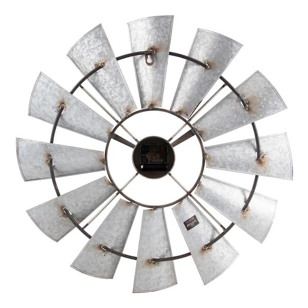 La Crosse Clock 22 in. Metal Windmill Quartz Wall Clock with