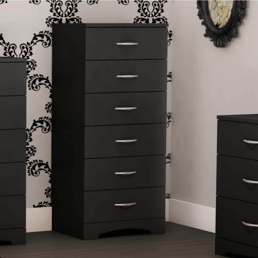 Black Double Vertical Lingerie Chest with Soft Close Drawers