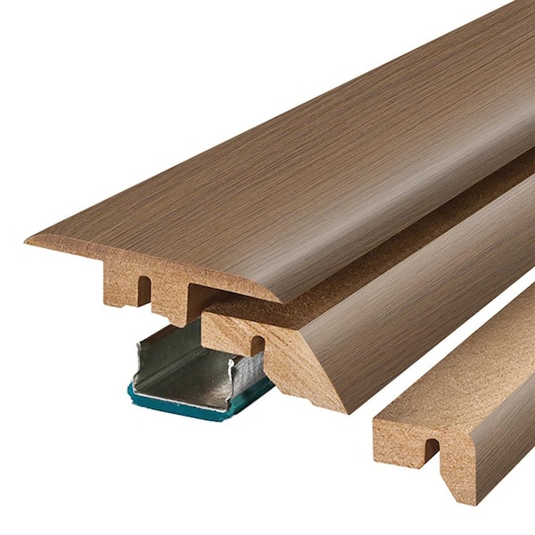 PERFORMANCE ACCESSORIES Bistro Patel 0.75 in. T x 2.37 in. W x 78.7 in. L Textured Wood Look Laminate Moulding/Trim 4 in 1 Molding