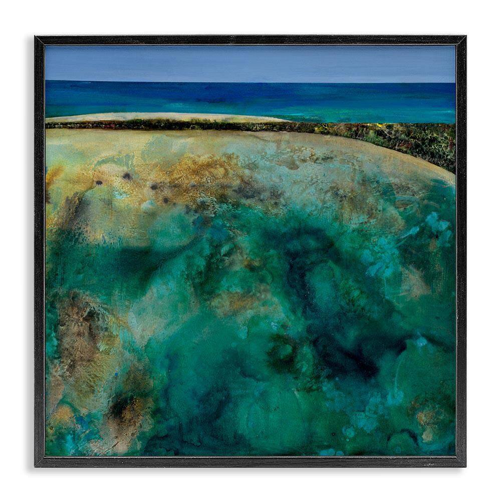 Beachy Maritime Landscape by Ngo Black Framed Abstract Giclee Art Print 12 in. x 12 in. price history on PriceWatchPro