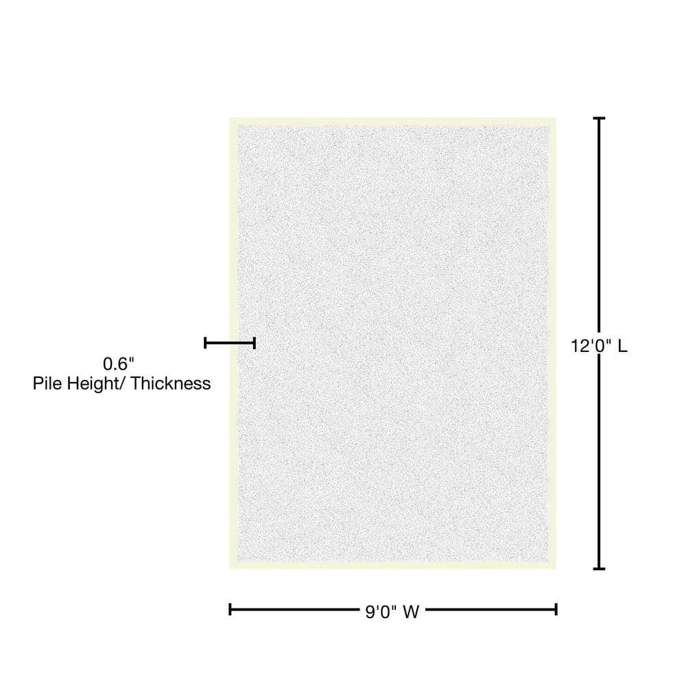 White Tufted Shag 9' x 12' Stain-Resistant Area Rug