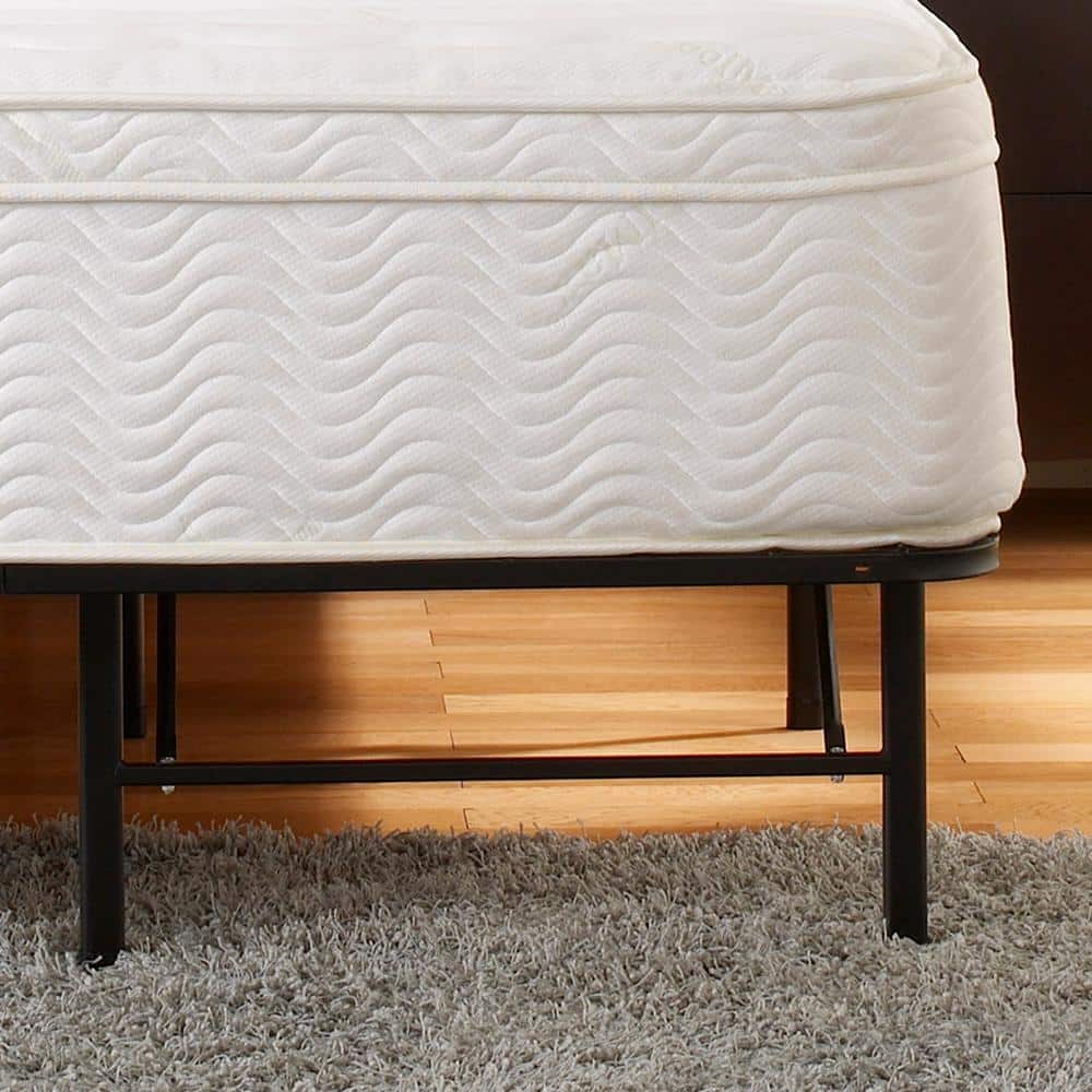 King Black Metal Platform Bed Frame with Storage