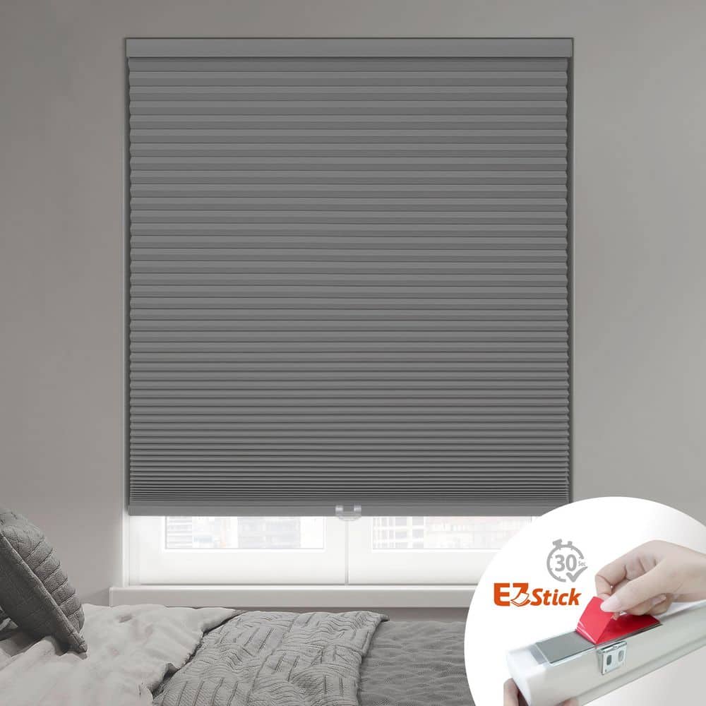 Anchor Gray Cordless Blackout EZ Stick No Tools No Drill Eco Polyester Cellular Shades-19 in. W x 36 in. L price history on PriceWatchPro
