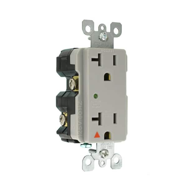 Decora Plus 20 Amp 125 V Surge Protective Isolated Ground Duplex Outlet/Receptacle, Gray (1-Pack) 5380-IGG