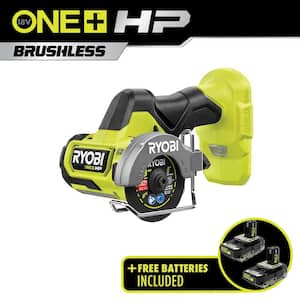 ONE+ HP 18V Brushless Cordless Compact Cut-Off Tool with (2) 2.0 Ah HIGH PERFORMANCE Batteries