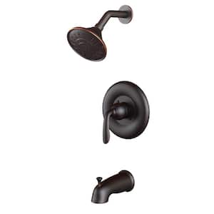Majestic Single Handle Top Wall Mount Pressure Balanced Three Function Tub and Shower Faucet in Oil Rubbed Bronze