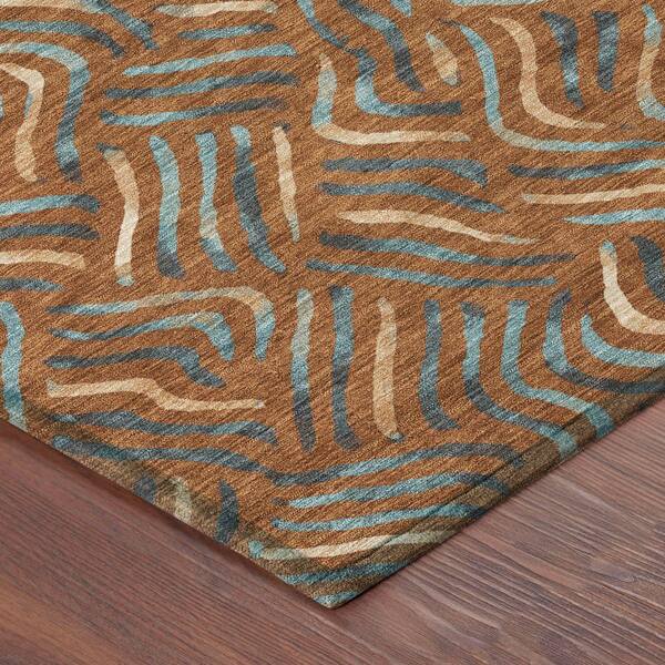 Chantille Machine Washable Indoor/Outdoor Abstract ACN2474 Paprika 2 ft. x 3 ft. Area Rug