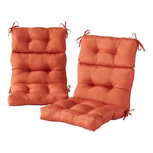 22 in. x 44 in. Outdoor High Back Dining Chair Cushion in Rust (2-Pack)