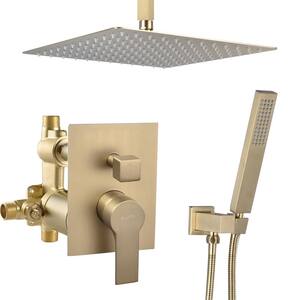 Miscool Rainfall 1-Handle 1-Spray Wall Mount 12 in. High Pressure Shower  Faucet in Brushed Gold (Valve Included) SHSMDH10C003BGL - The Home Depot