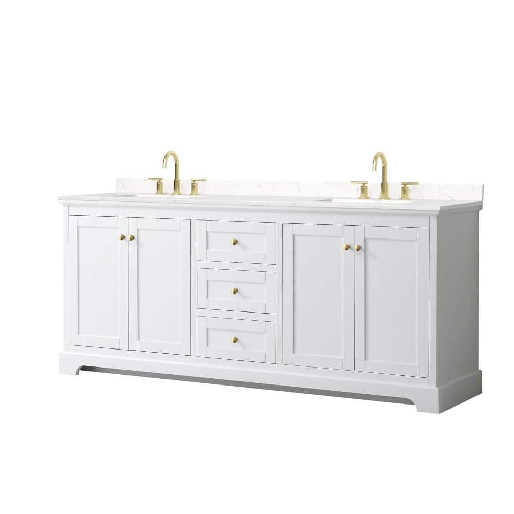 Avery 80 in. Double Freestanding White Bath Vanity with Top price history on PriceWatchPro