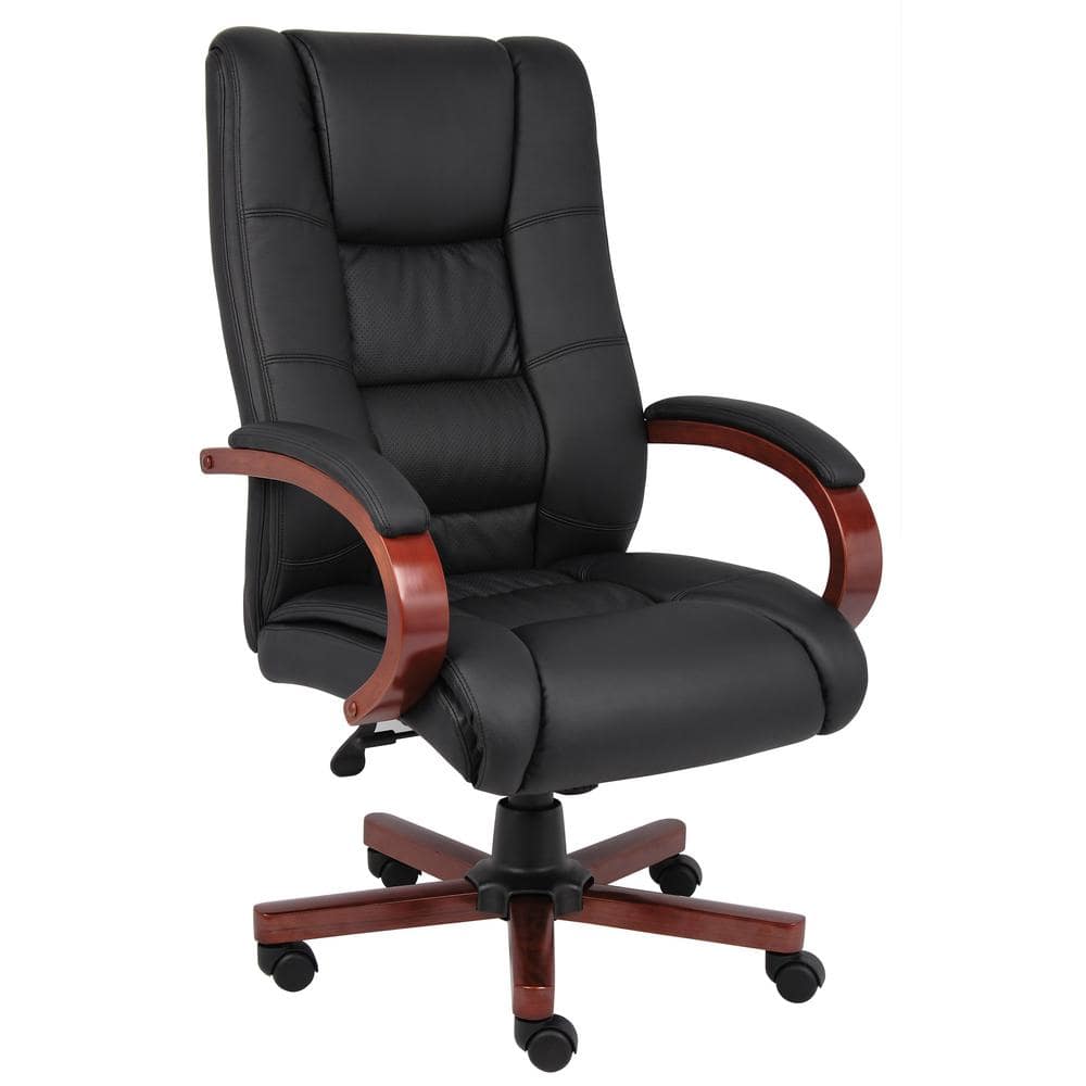 Temesgen Padded Executive Leather Office Chair with Heavy-duty Base, Padded  Armrest and Oversized Seat Cushion - Yahoo Shopping