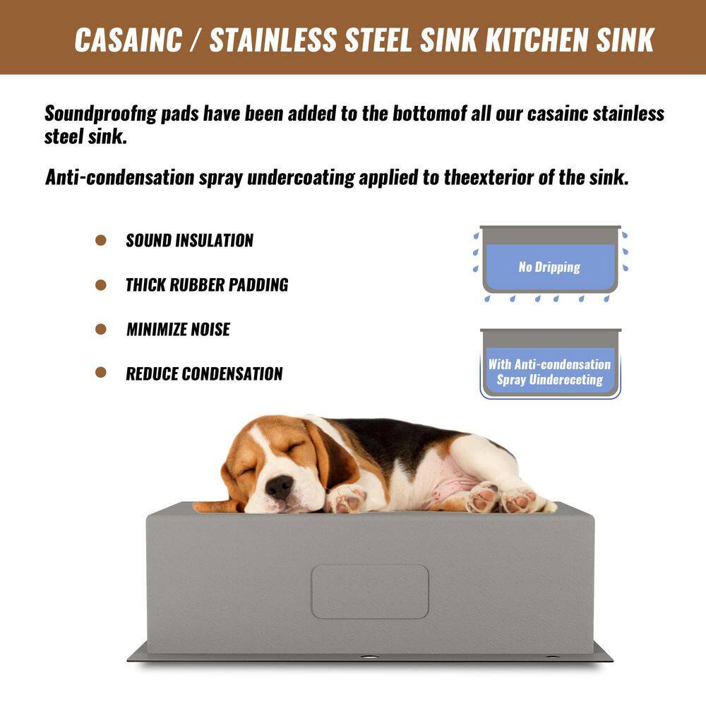 33" Gunmetal Black Stainless Steel Farmhouse Kitchen Sink