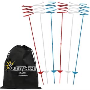 Heavy-Duty Red White and Blue Outdoor Drink Holder (Set of 6)