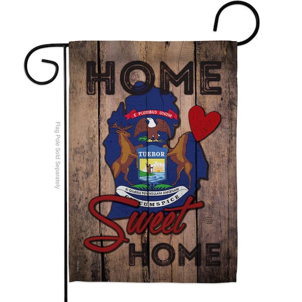 Ornament Collection 13 in. x 18.5 in. State Michigan Sweet Home Double-Sided Garden Flag Regional Decorative Vertical Flags