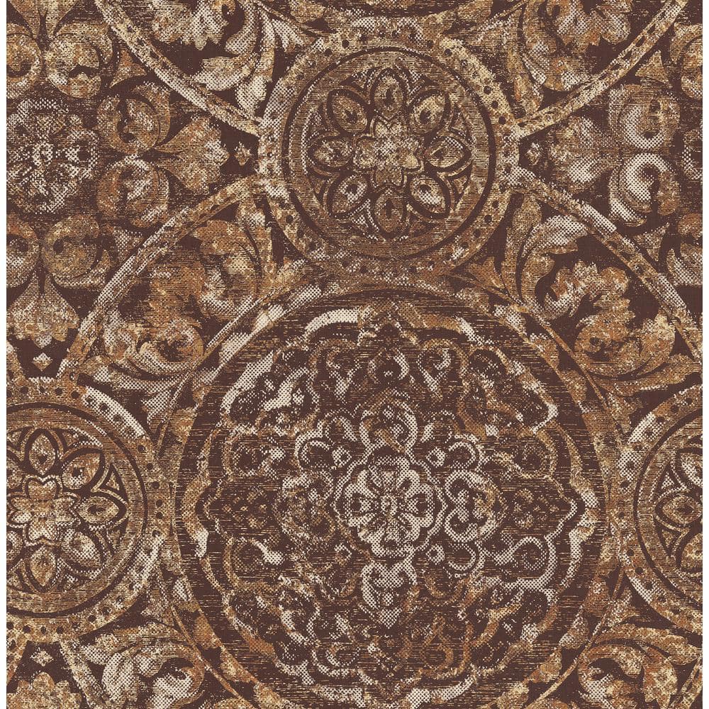 Ibiza Metallic Rust, Gold, and Dark Chocolate Medallion Paper Strippable Roll (Covers 56.05 sq. ft.) price history on PriceWatchPro