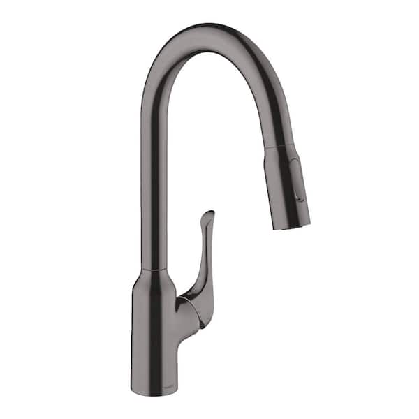 Hansgrohe Allegro N Single-Handle Pull Down Sprayer Kitchen Faucet with QuickClean in Brushed Black Chrome